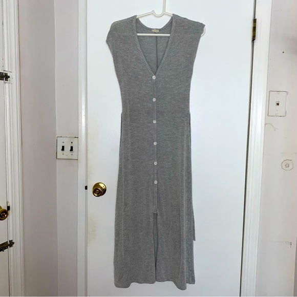 Caution To The Wind Dresses & Skirts - Tie Back Dress Gray Midi Length Caution to the Wind